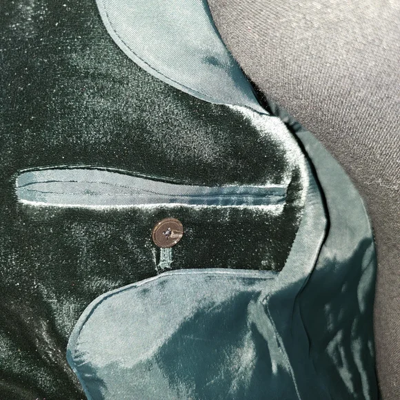 Banana Republic Green Velvet Blazer - Alyse Relaxed Velvet Blazer - Size 12 - Picture 8 of 10